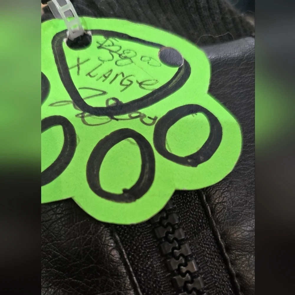 3/$20 Dog Faux Leather Zip up Shirt Jacket Black